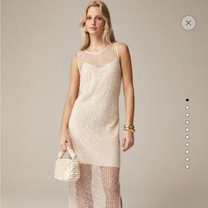 Sheer slip dress / cover up with pearls